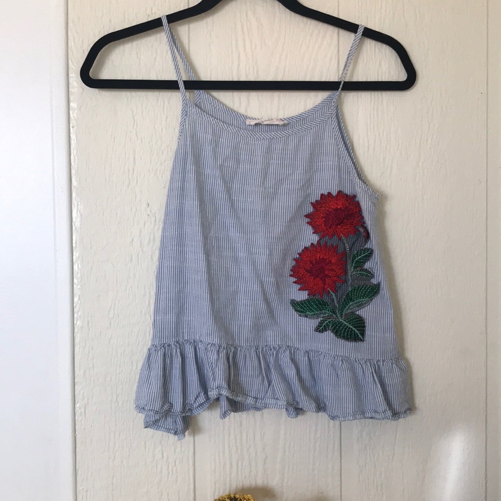 Tank Top with Flower Detail